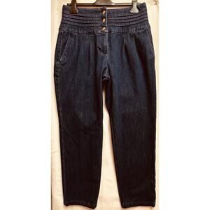 Ryegrass Women’s Jeans 10 Blue High Waist Ankle Gold Button Fly Stretch 80s-90s